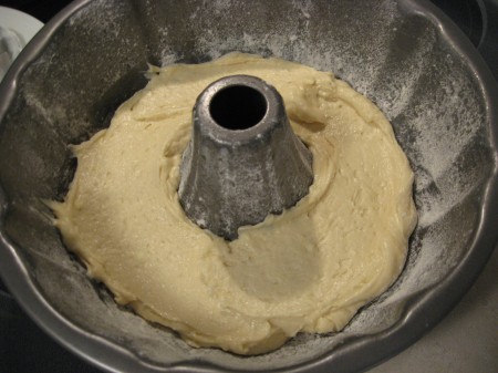 Line a third of the batter in the pan