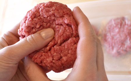 thumbprint in meat patty