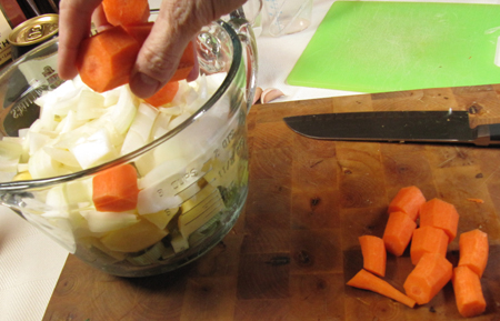 carrots, chop, knife