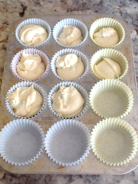 cupcakes, liners, batter