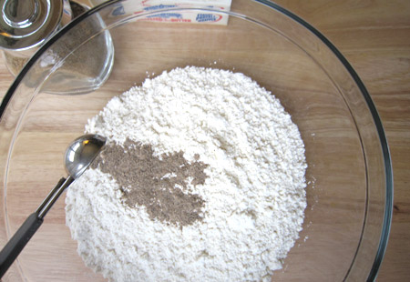 flour, cardamom, bowl