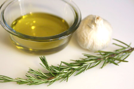 rosemary, garlic, oil