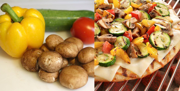 vegetables, pizza, grill