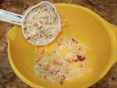 coleslaw, bowl, measure
