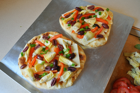 vegetables, pizza, layer