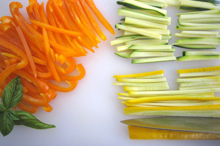 vegetables, zucchini, strips