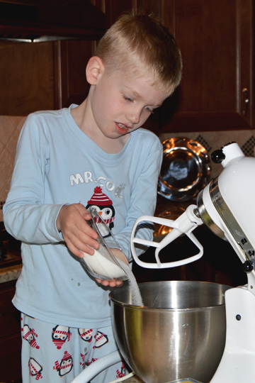 Boy Mixing Sugar in Bowl