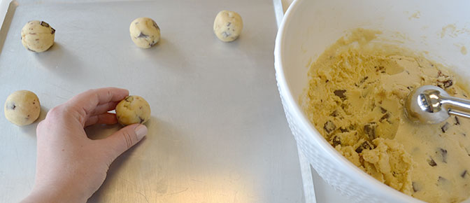 Making Cookie Dough Balls