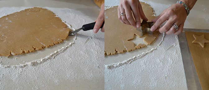 Cuting Out Cookies with Star Cutter