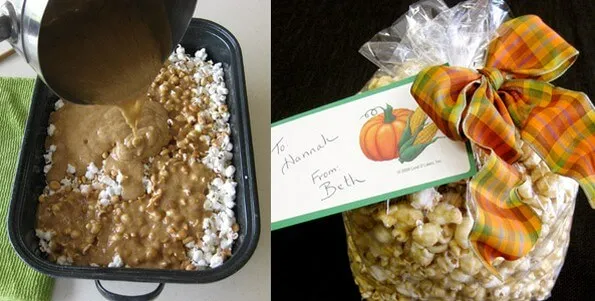 caramel corn in gift bag