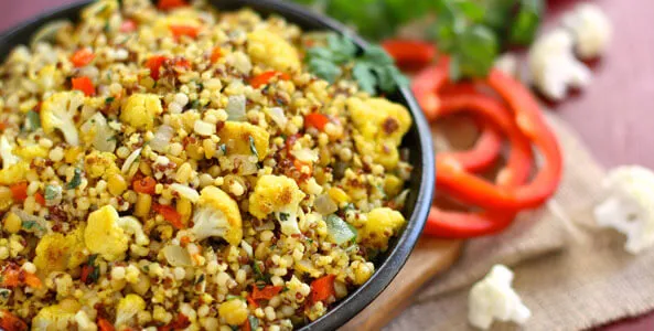 Curried Cauliflower with Couscous and Grains