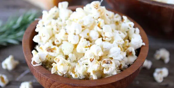 Garlic Rosemary Parmesan Popcorn