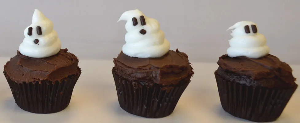 ghost chocolate cupcakes