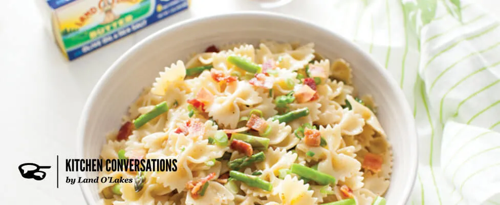 Brown Butter Pasta with Asparagus and Bacon