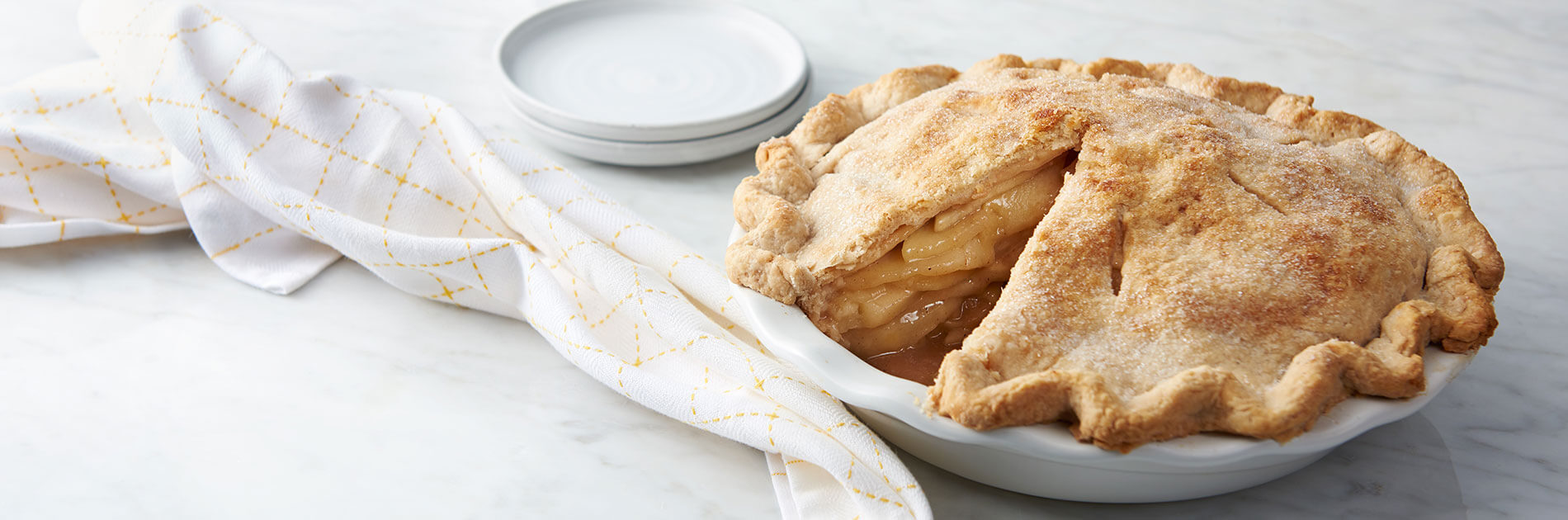 apple pie in domed pie crust