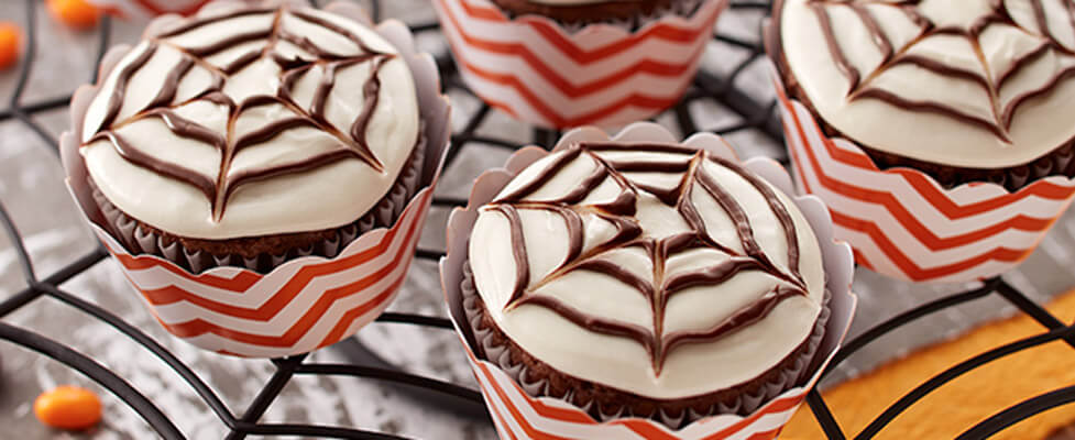 Halloween Spider Web Cupcakes