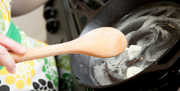 frying butter in pan