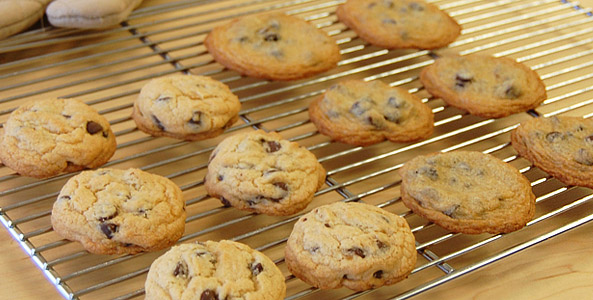 Cookies on cookie rack