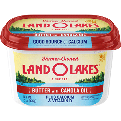 Land O'Lakes spreadable tub Butter with Canola Oil Plus Calcium and Vitamin D
