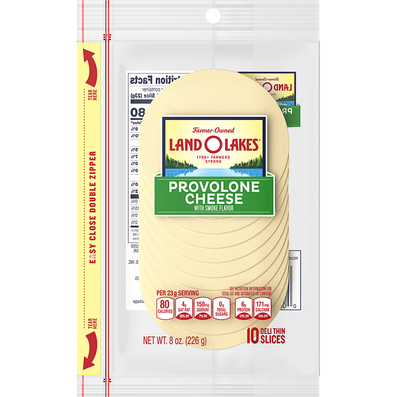 Sliced Provolone Cheese with smoke flavor Land O'Lakes