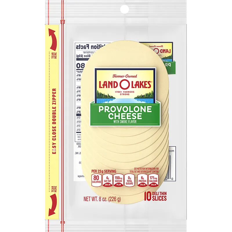 Sliced Provolone Cheese with Smoke Flavor