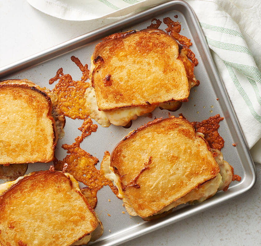 sheet pan garlic bread grilled cheese 